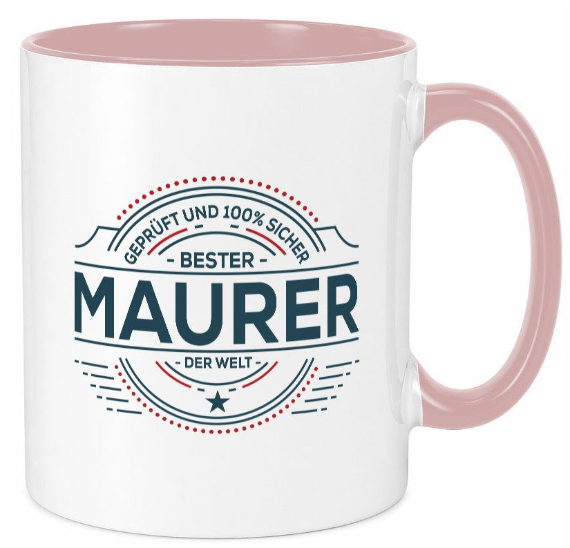 Geprüft und sicher: Maurer | Bau Handwerker Geschenk Humor Geschenkidee Tasse