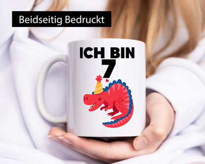 7. Geburtstag | Dino Dinosaurier 7 Jahre Geschenkidee Humor Tasse