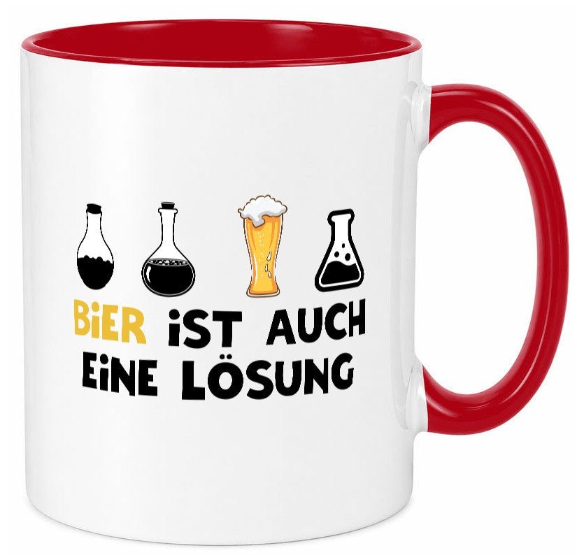Bier ist auch eine Lösung | Bierliebhaber Biertrinker Geschenk Humor Tasse
