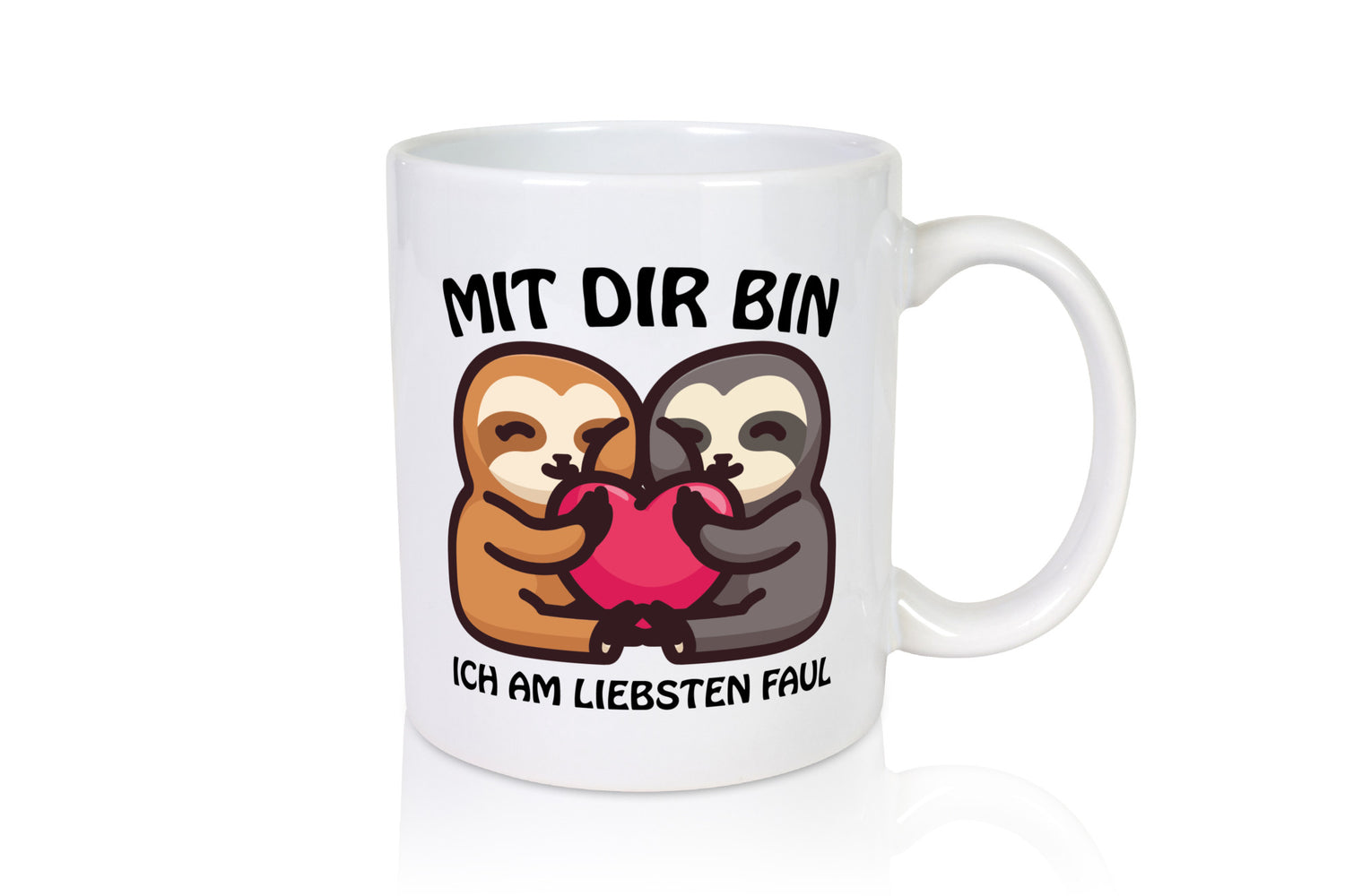Faul mit dir Faultier lustig Tierliebhaber Humor Geschenk Tasse
