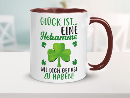 Hebamme Dankeschön | Dankes Tasse Kleeblätter Glück Humor Geschenkidee