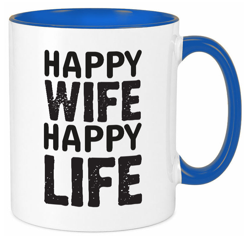 Happy Wife | Ehemann Tasse Ehefrau Humor Statement Geschenkidee
