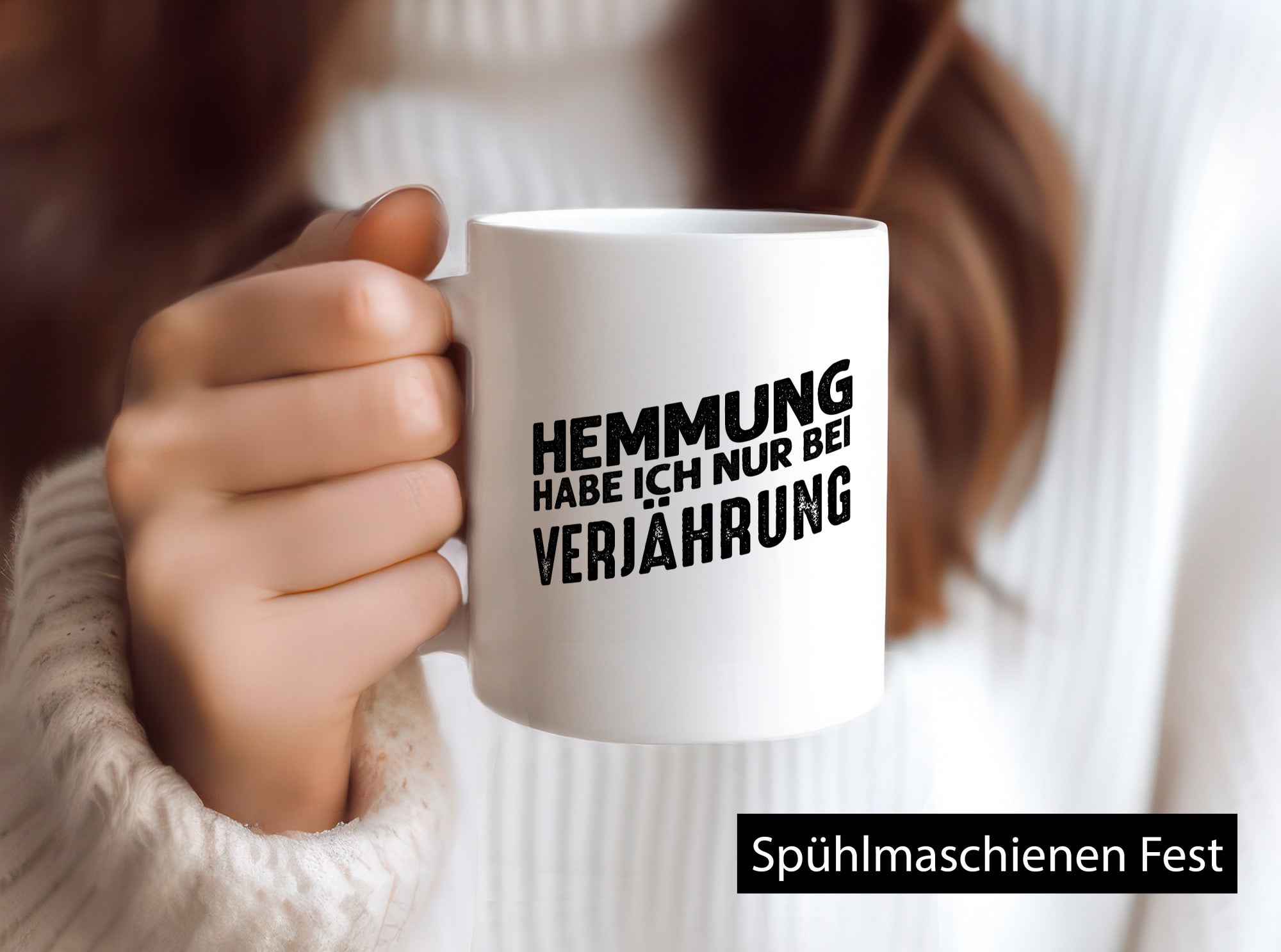 Hemmung habe ich nur bei Verjährung Geschenkidee Humor Tasse