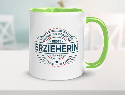Geprüft und sicher: Erzieherin | Pädagogin Schule Geschenk Humor Geschenkidee