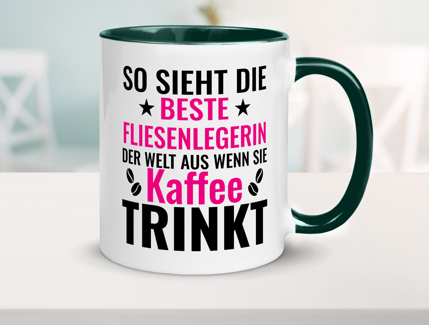 Kaffee trinkt: Fliesenlegerin | Fliesenlegen Bau Humor Geschenkidee Tasse