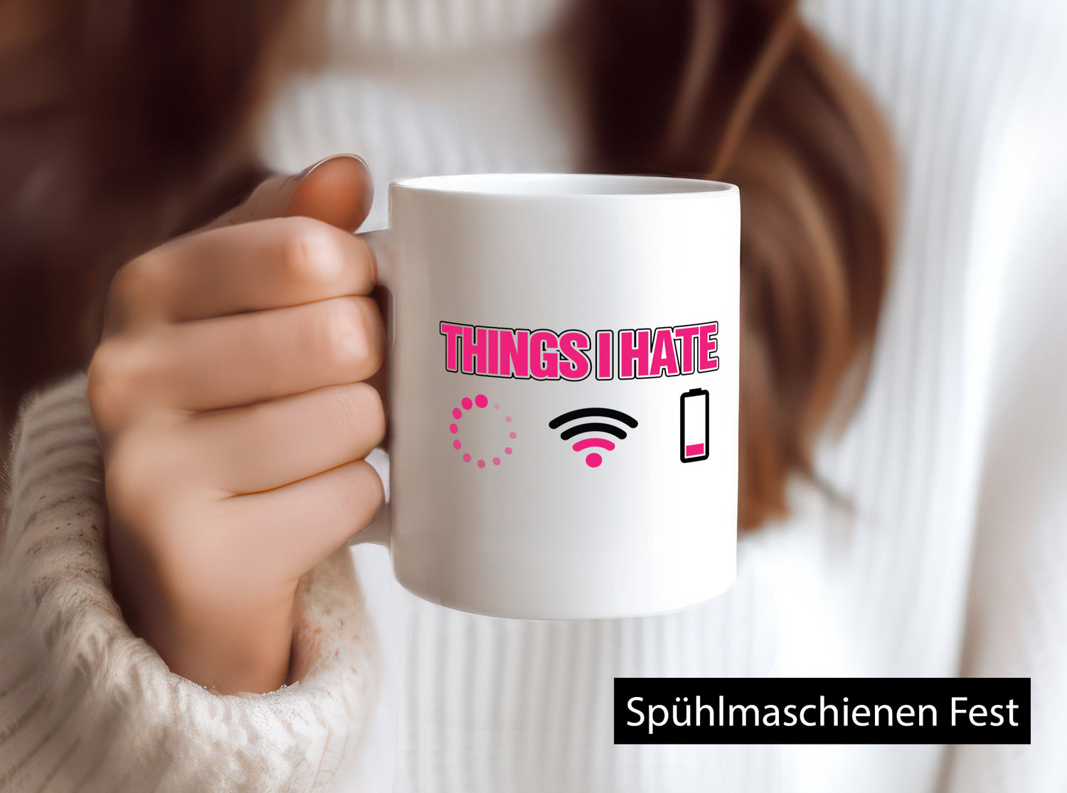Dinge die ich Hasse | Handy Internet Battery Leer Humor Geschenkidee Tasse