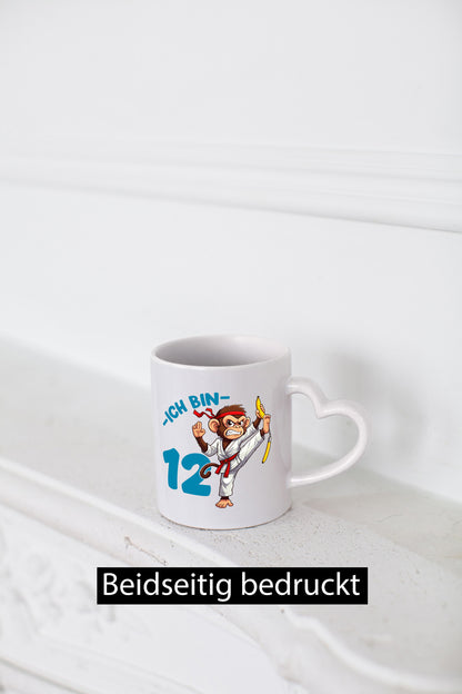 Ich bin 12 | 12. Geburtstag Karate Kampfsport Affe Geschenkidee Humor Tasse