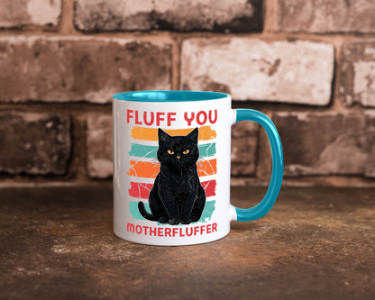 Fluff you Motherfluffer | Schwarze Katze Böse Humor Tierliebhaber Geschenkidee
