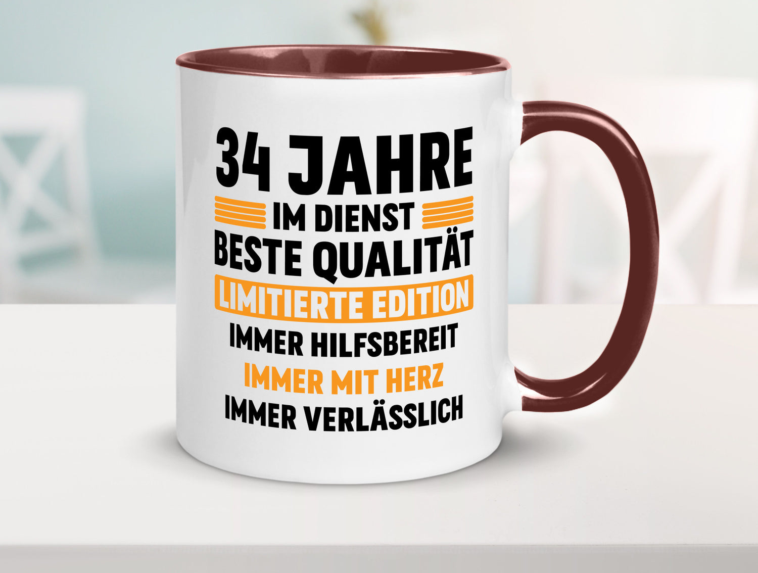 34 Jahre im Dienst | Jubiläum Arbeit v2 Humor Kollegen Büro Geschenkidee Tasse