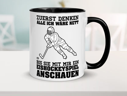 Eishockeyspiel | Eishockeyfan Tasse Eishockeyspieler Humor Geschenkidee