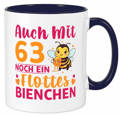 63. Geburtstag | Flottes Bienchen 63 Jahre lustiger Spruch Geschenk Tasse