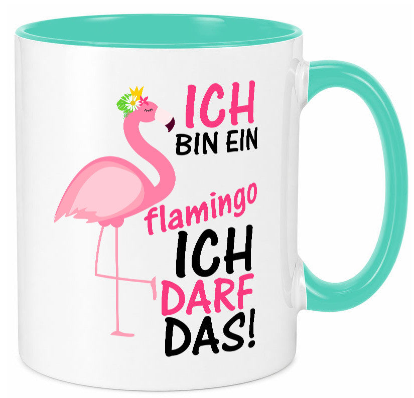 Ich bin ein Flamingo | Tier-Comic lustiger Spruch Blume Geschenk Tierliebhaber Tasse