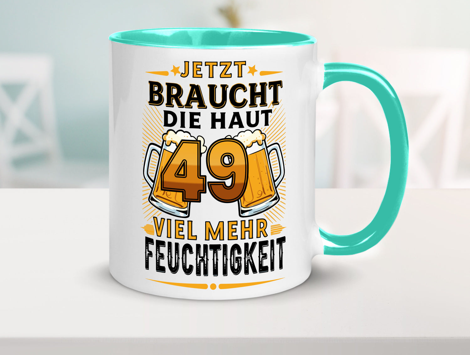 49 braucht die haut mehr Feuchtigkeit | 49. Geburtstag Geschenkidee Humor Tasse