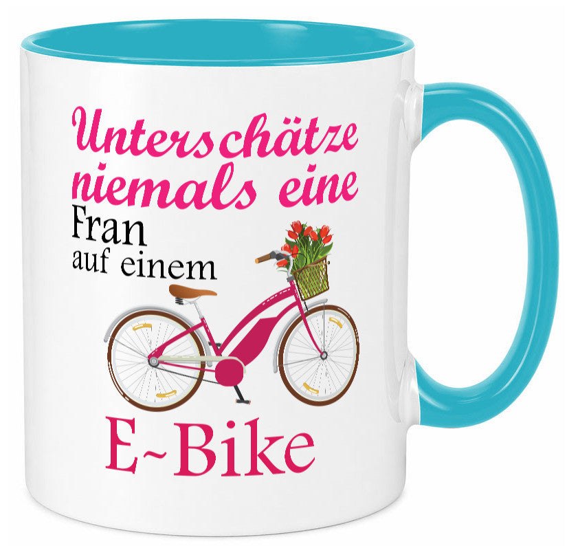 Unterschätze niemals eine Frau | E-Bike Sport Rad fahren lustig Humor