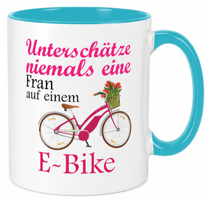 Unterschätze niemals eine Frau | E-Bike Sport Rad fahren lustig Humor