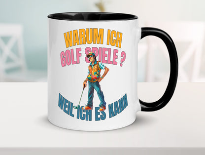 Der Golfspieler, Golfen, Freiheit beim Golfe, lustig Humor Geschenkidee Tasse