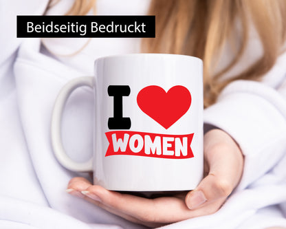 I love woman | Frauen Ich liebe v2 lustig Familie Geschenkidee Geschenk Tasse
