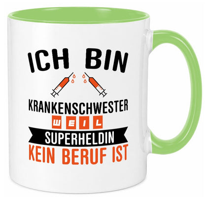 Krankenschwester Superheldin | Beruf Tasse Pflegerin Humor Arbeit Kollegen Büro