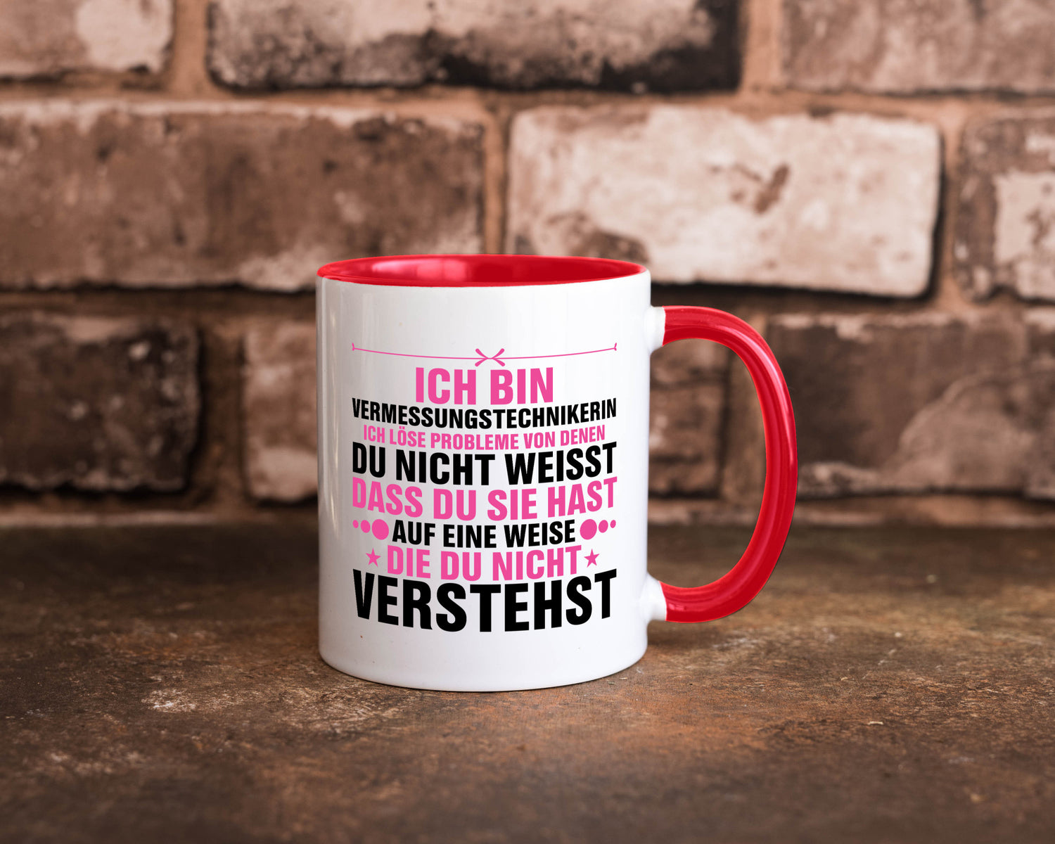 Löse Probleme: Vermessungstechnikerin | Techniker Geschenkidee Humor Tasse
