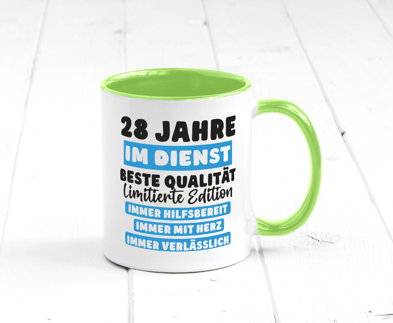 28 Jahre im Dienst | Jubiläum Arbeit v6 lustig Kollegen Büro Geschenk Tasse