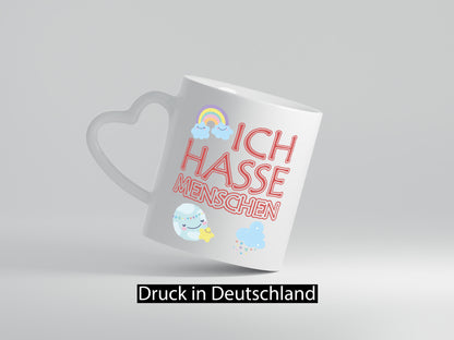 Kinderschrift - Ich hasse Menschen Humor Geschenkidee Tasse