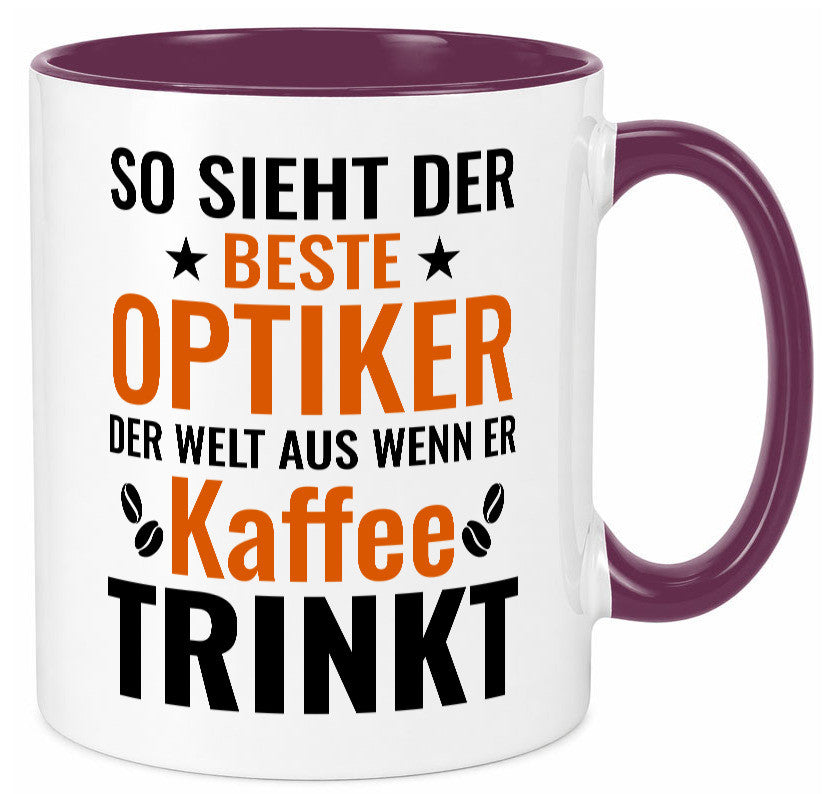 Kaffee trinkt: Optiker | Augenoptiker Geschenkidee Humor Tasse