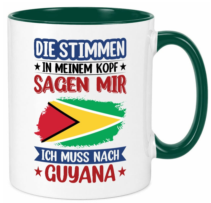 Guyana | Urlaub Stimmen in meinem Kopf Traumland lustig Humor Geschenkidee Tasse