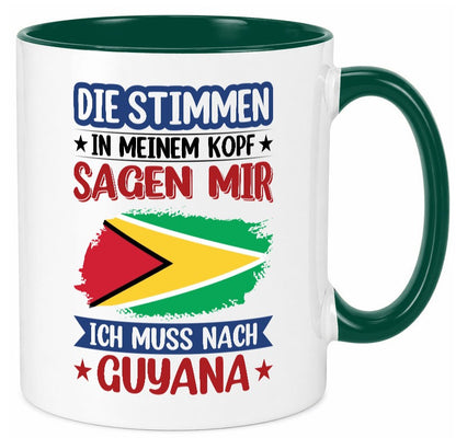 Guyana | Urlaub Stimmen in meinem Kopf Traumland lustig Humor Geschenkidee Tasse