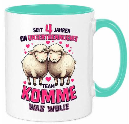 4 Jahre Verheiratet | ein Team Ehepaar v2 Humor Geschenkidee Tasse