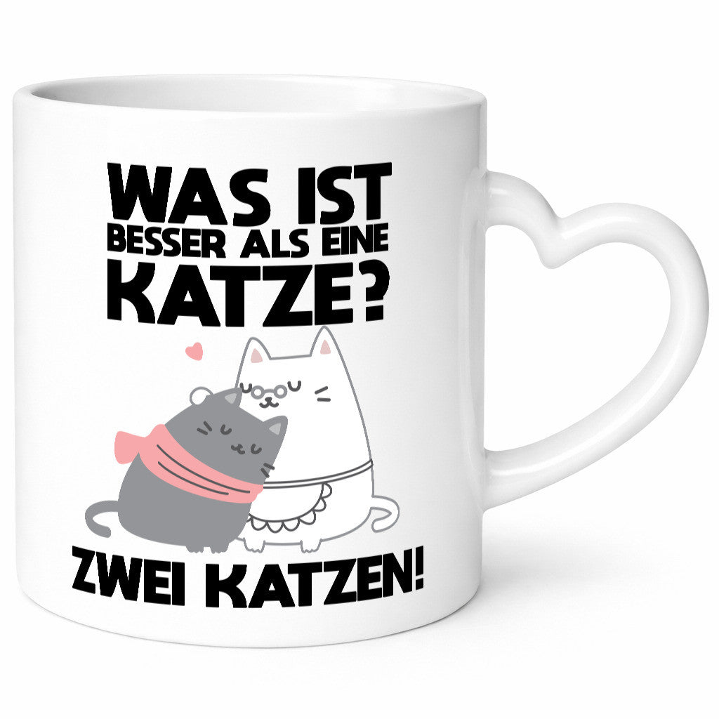 Besser als eine Katze, zwei Katzen | Herzchen Geschenkidee Tierliebhaber Humor