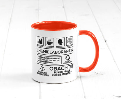 Achtung Probleme Chemielaborantin | Laborantin Chemie Geschenk Humor