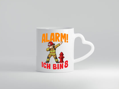 8. Geburtstag | 8 Jahre Feuerwehr Junge lustig Geschenkidee Geschenk Tasse