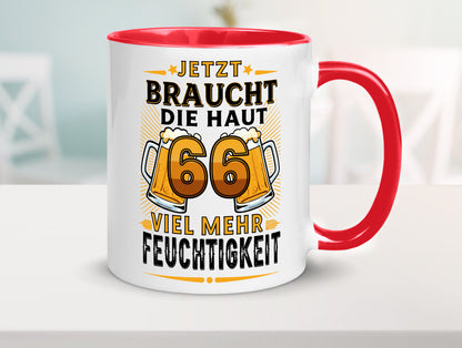 66 braucht die haut mehr Feuchtigkeit | 66. Geburtstag Humor Geschenkidee Tasse