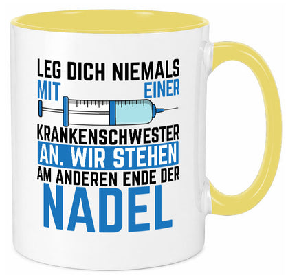 Krankenschwester anlegen | Nadel Spritze Klinik Spruch Geschenkidee Humor Tasse