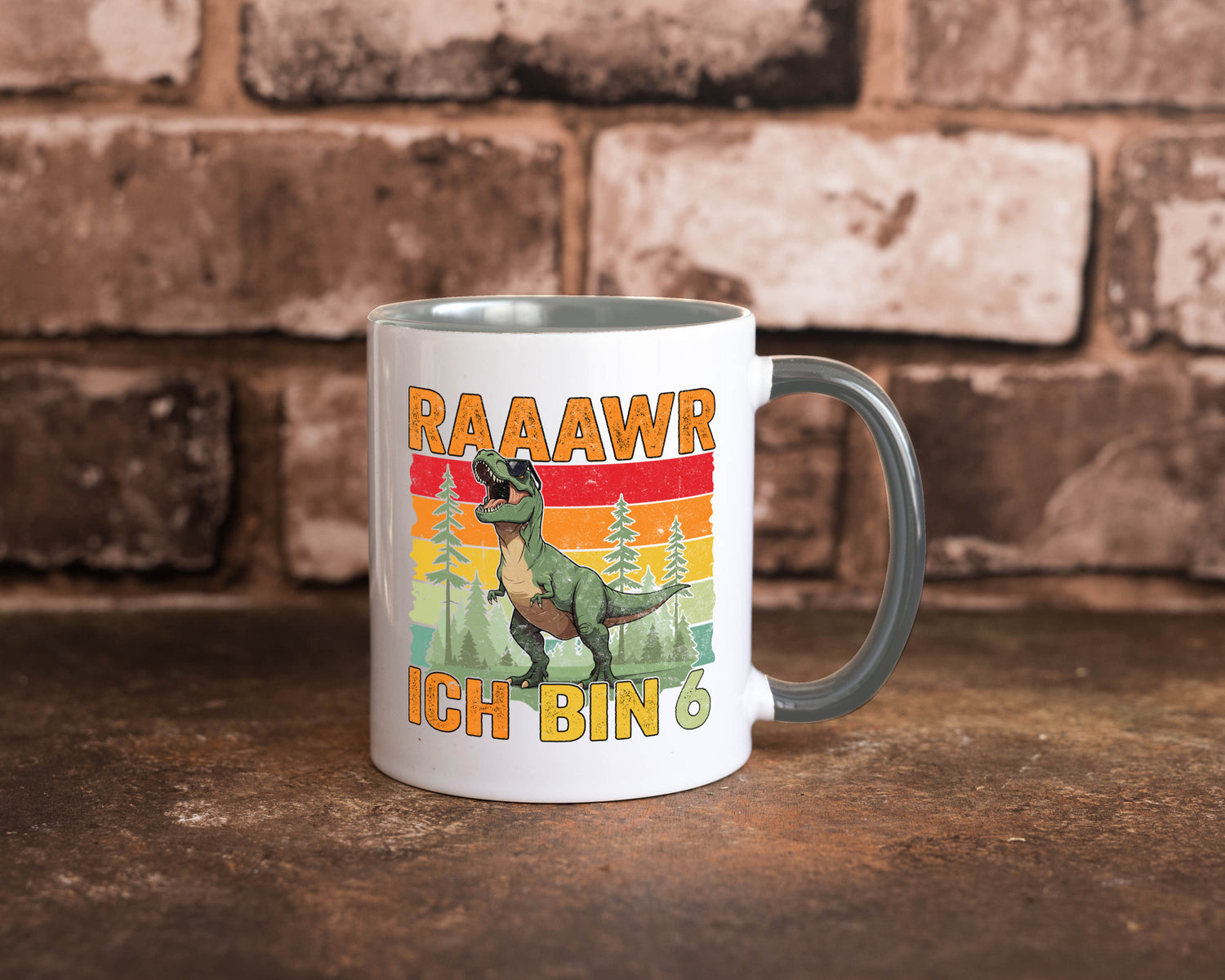 6. Geburtstag | 6 Jahre rarrrr ich bin Dinosaurier Humor Geschenkidee Tasse