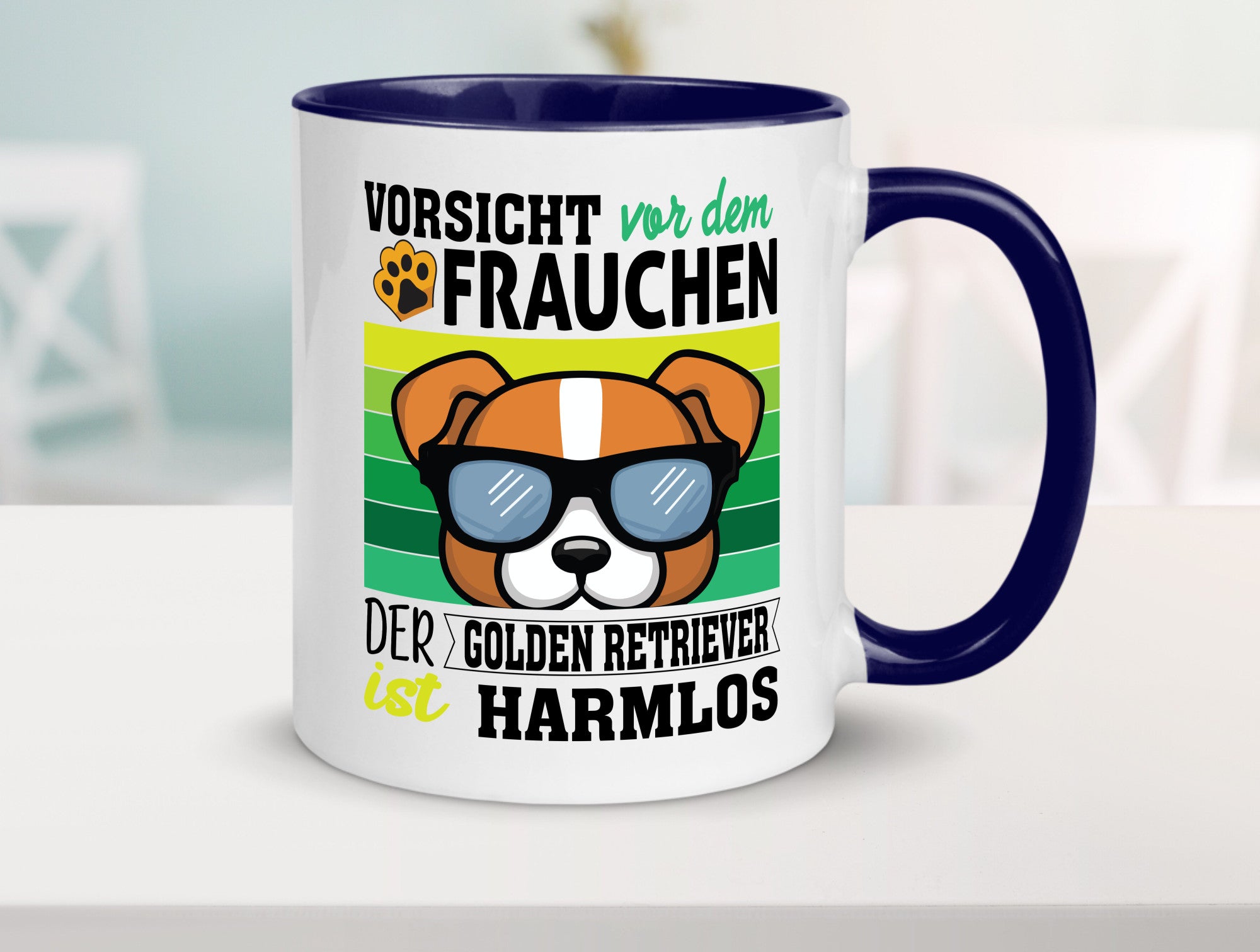 Vorsicht vor dem Frauchen Golden Retriever ist Harmlos lustiger Spruch Geschenk