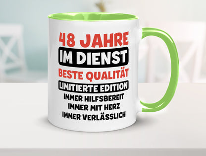 48 Jahre im Dienst | Jubiläum Arbeit v3 Humor Kollegen Büro Geschenkidee Tasse