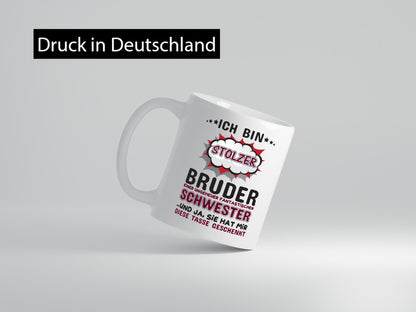 Stolzer Bruder | Tolle Schwester Geschwisterliebe Humor Geschenkidee Tasse