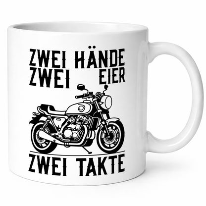 Zwei Hände | Zweitaktmotor Motorrad Moped Biker Geschenkidee Humor Tasse