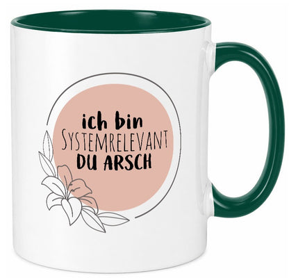 Ich bin Systemrelevant | Krankenschwester Hase mit Maske lustig Humor Tasse