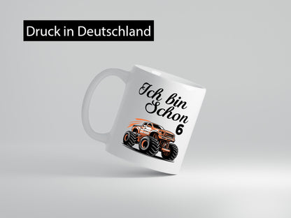 6. Geburtstag | Monster truck 6 Jahre Humor Geschenkidee Tasse