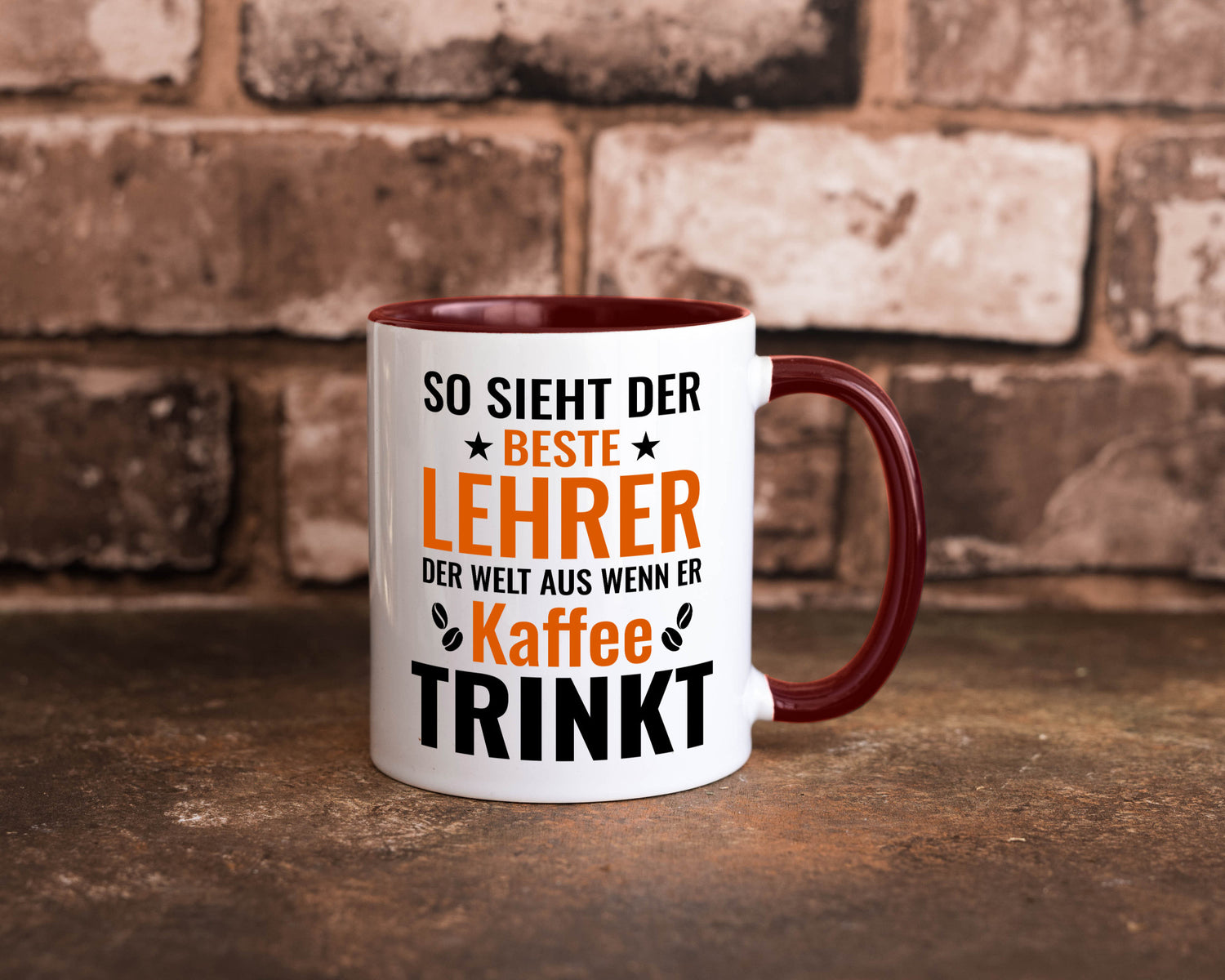 Kaffee trinkt: Lehrer | Schule Beruf Schüler Geschenk Arbeit Kollegen Büro