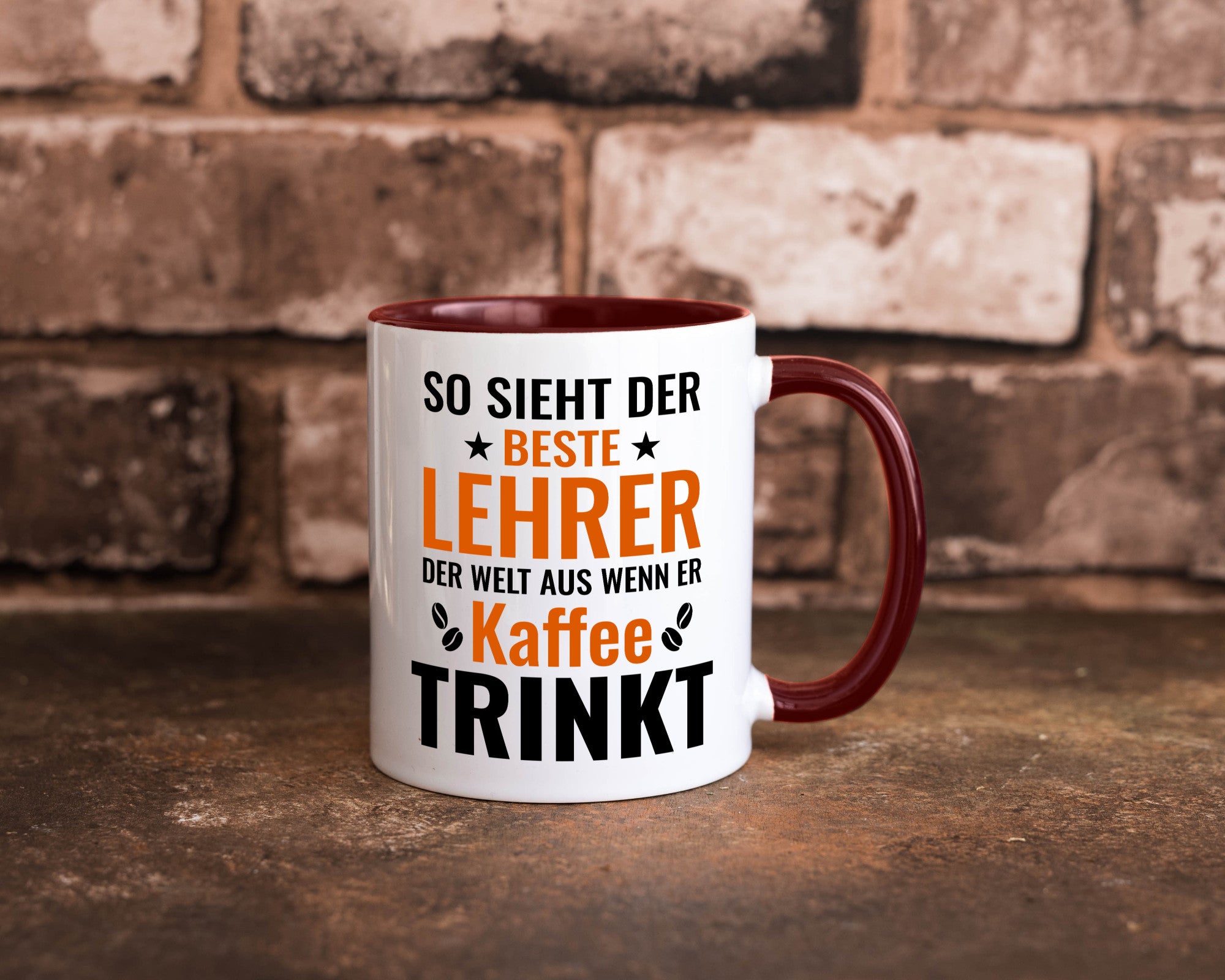 Kaffee trinkt: Lehrer | Schule Beruf Schüler Geschenk Arbeit Kollegen Büro