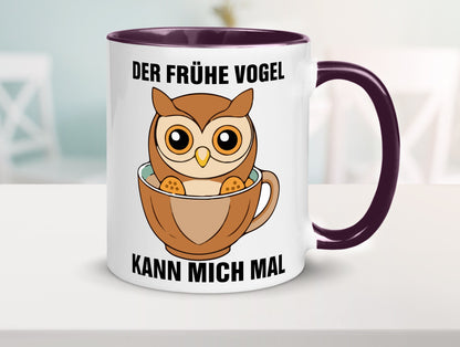 Der frühe Vogel kann mich mal | Eule Morgenmuffel v2 lustiger Spruch Geschenk