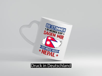 Nepal | Urlaub Stimmen in meinem Kopf Traumland Humor Geschenkidee Tasse