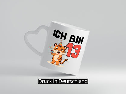 13. Geburtstag | 13 Jahre Tiger lustig Geschenkidee Geschenk Tasse