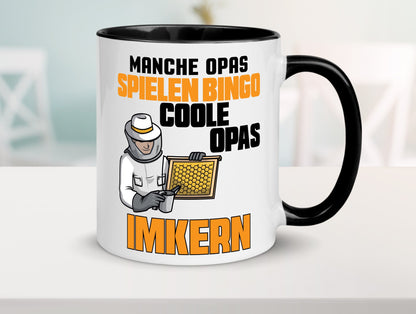 Opas spielen Bingo, coole imkern | Opa Imker| Honig lustig Familie Geschenkidee Tasse
