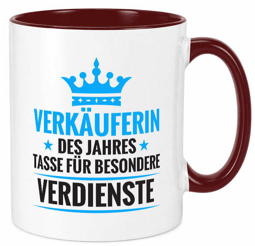 Besonderer Verdienst: Verkäuferin| Kollegin | Verkaufsjob Geschenkidee Arbeit Tasse