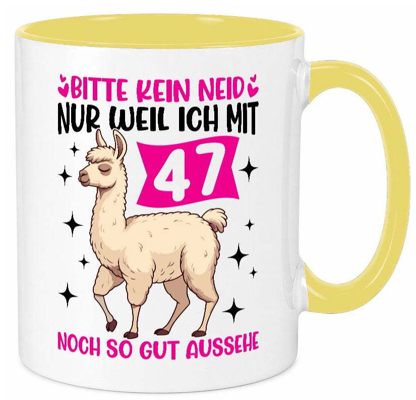 47. Geburtstag | 47 Jahre Lama gut aussehen lustig Geschenkidee Geschenk Tasse