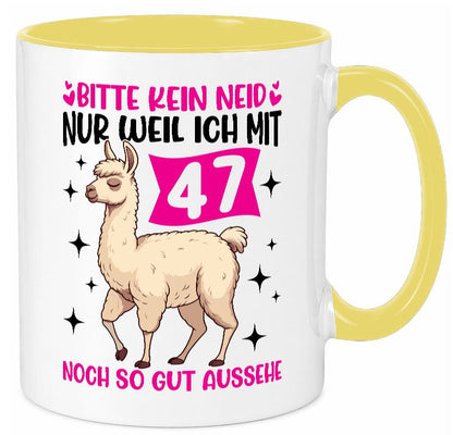 47. Geburtstag | 47 Jahre Lama gut aussehen lustig Geschenkidee Geschenk Tasse